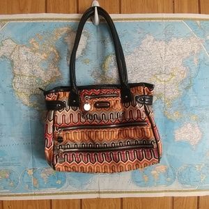 Franco Sarto Orange Pattern Shoulder Bag